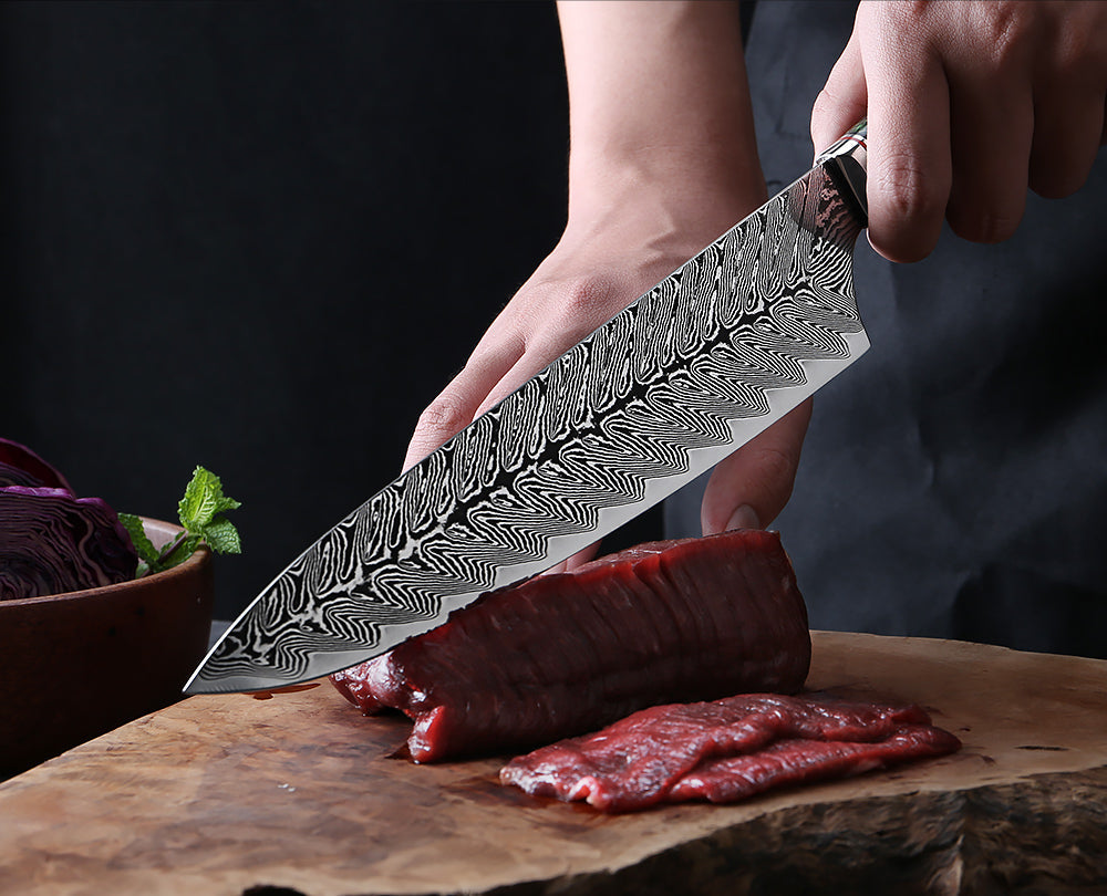 Black Feather Series: Japanese 67-layer VG10 Damascus 7-piece chef knife set