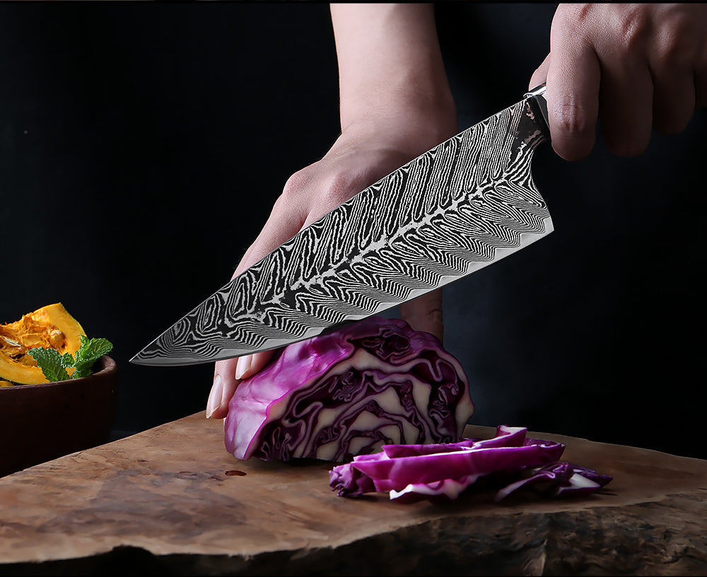 Black Feather Series: Japanese 67-layer VG10 Damascus 7-piece chef knife set