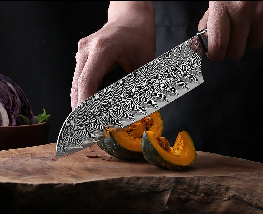 Black Feather Series: Japanese 67-layer VG10 Damascus 7-piece chef knife set