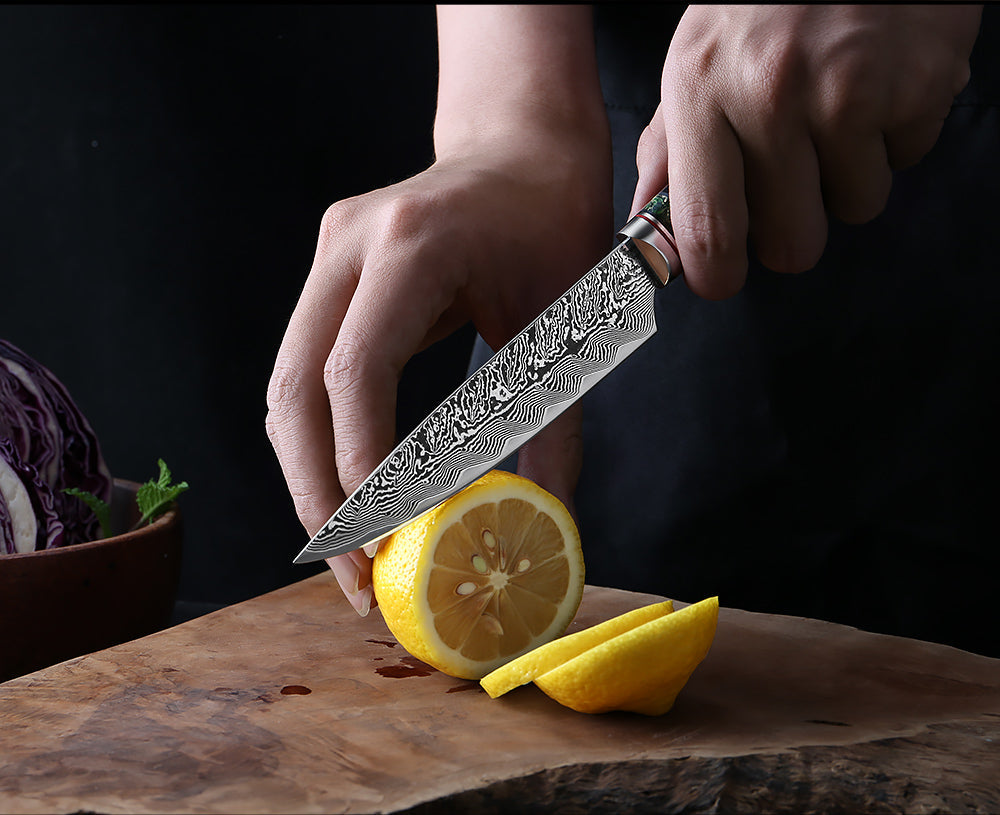 Black Feather Series: Japanese 67-layer VG10 Damascus 7-piece chef knife set