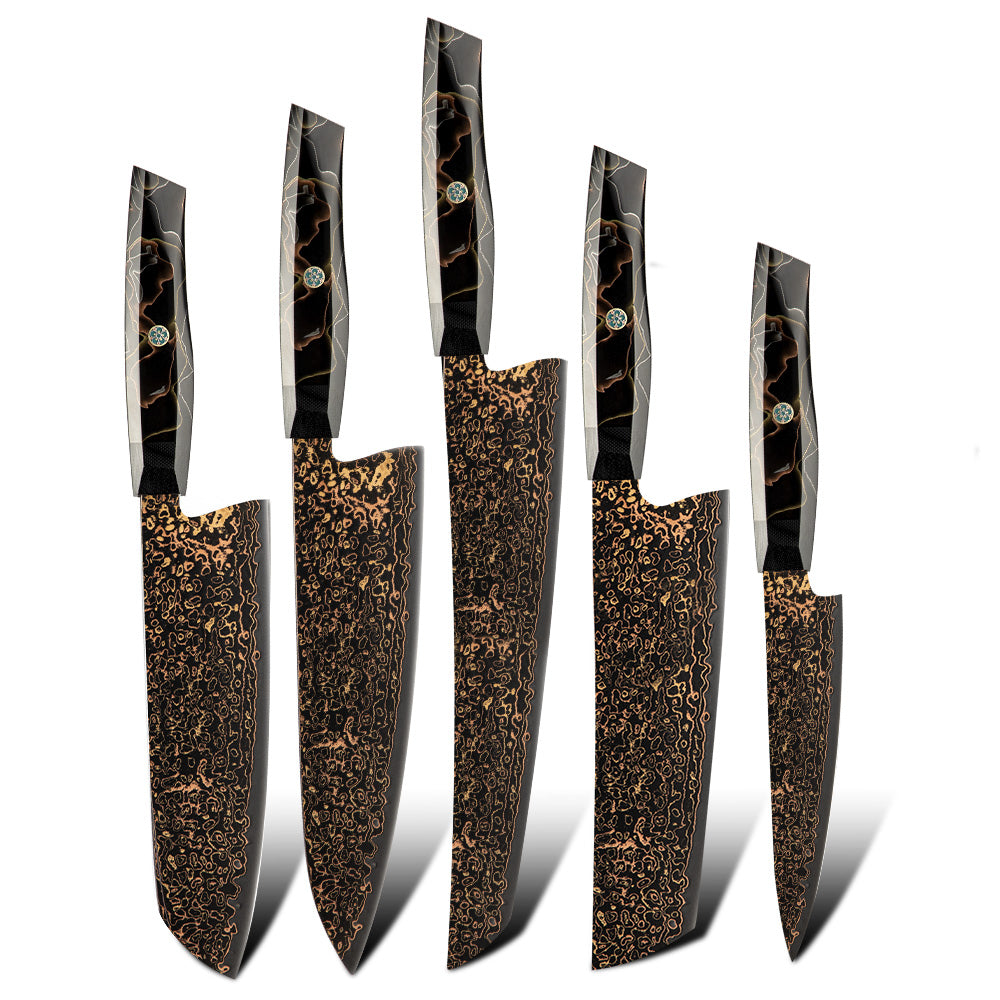 Amber VG10 Copper Japanese Damascus Steel Chef's Knife II