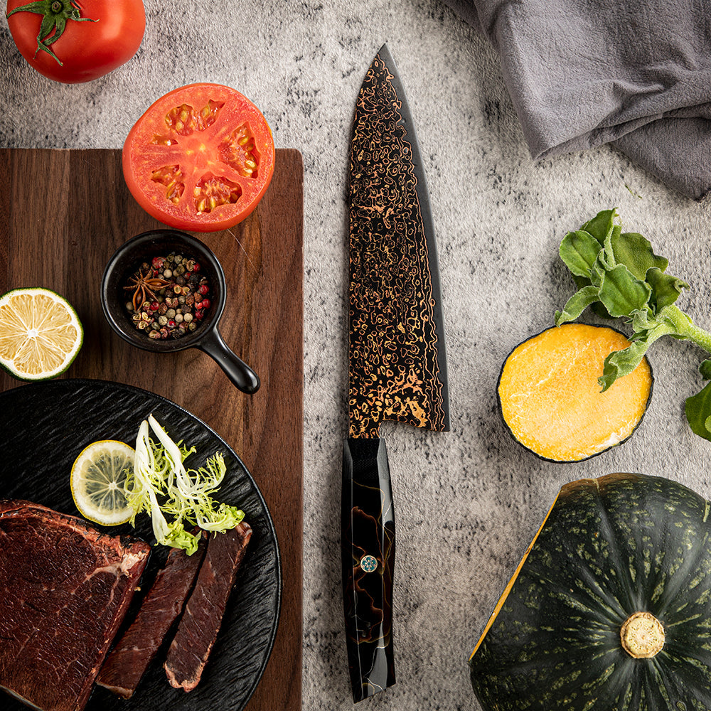 Amber VG10 Copper Japanese Damascus Steel Chef's Knife II