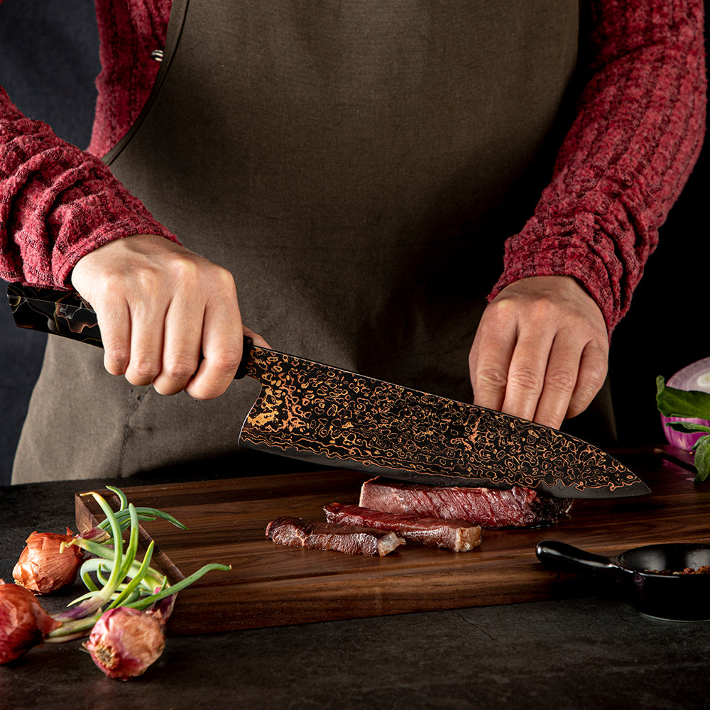 Amber VG10 Copper Japanese Damascus Steel Chef's Knife II