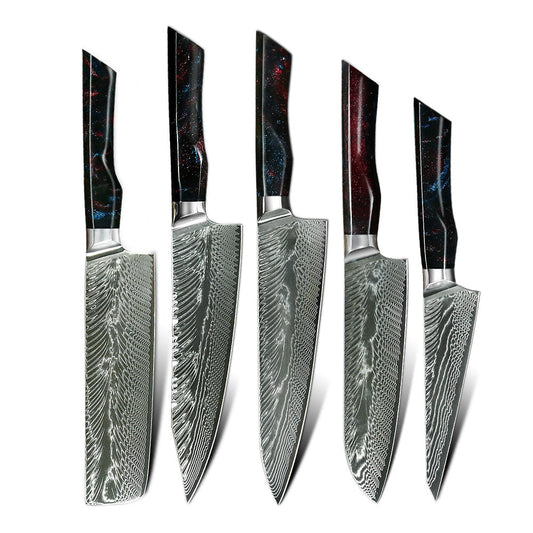 73 layers Damascus Steel AUS10 Chef Knife Set