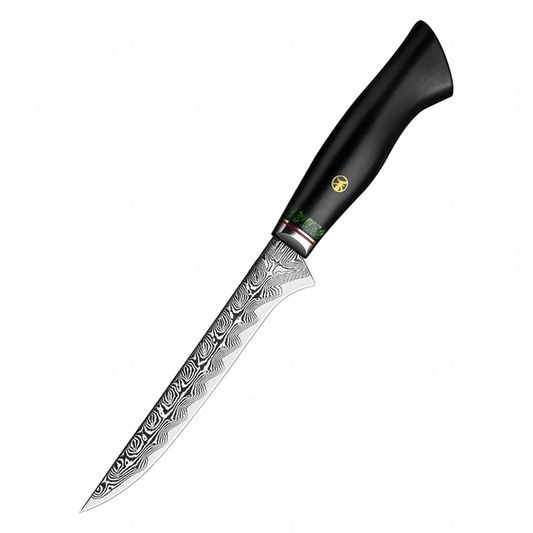 High Quality Black Ebony Handle 8 Inch Damascus Steel Boning Knife